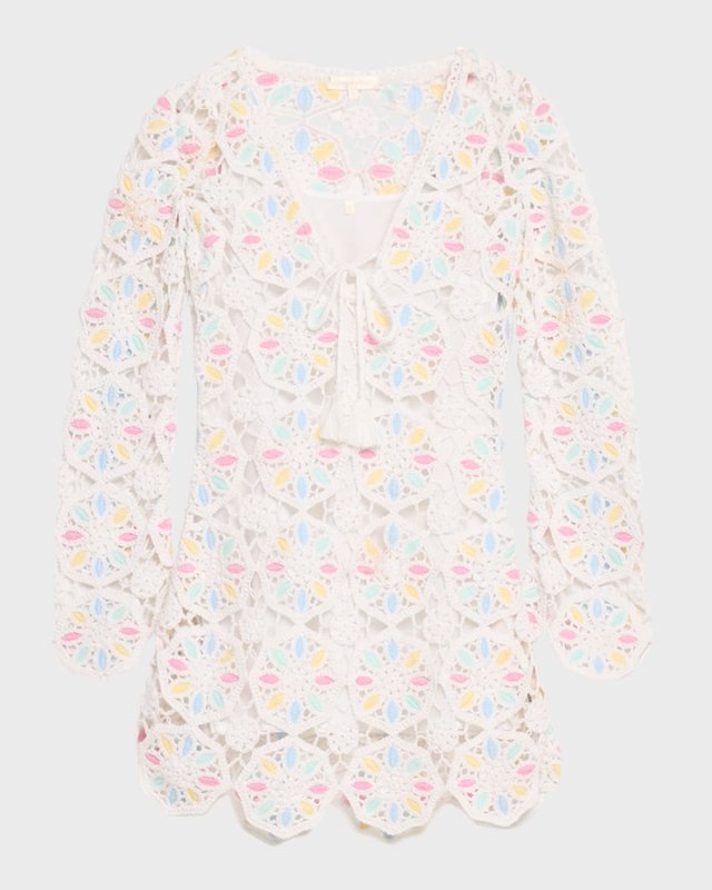 Poemes Open Crochet Mini Dress