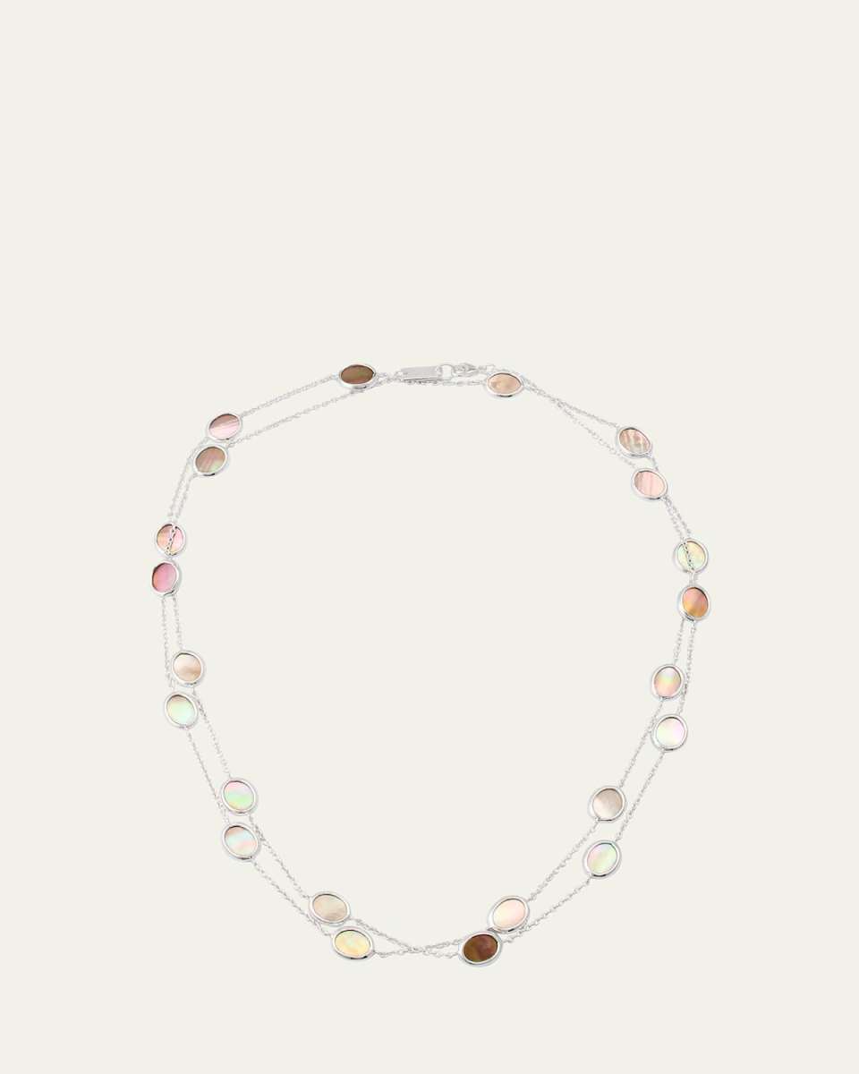 Sterling Silver Polished Rock Candy Long Confetti Necklace