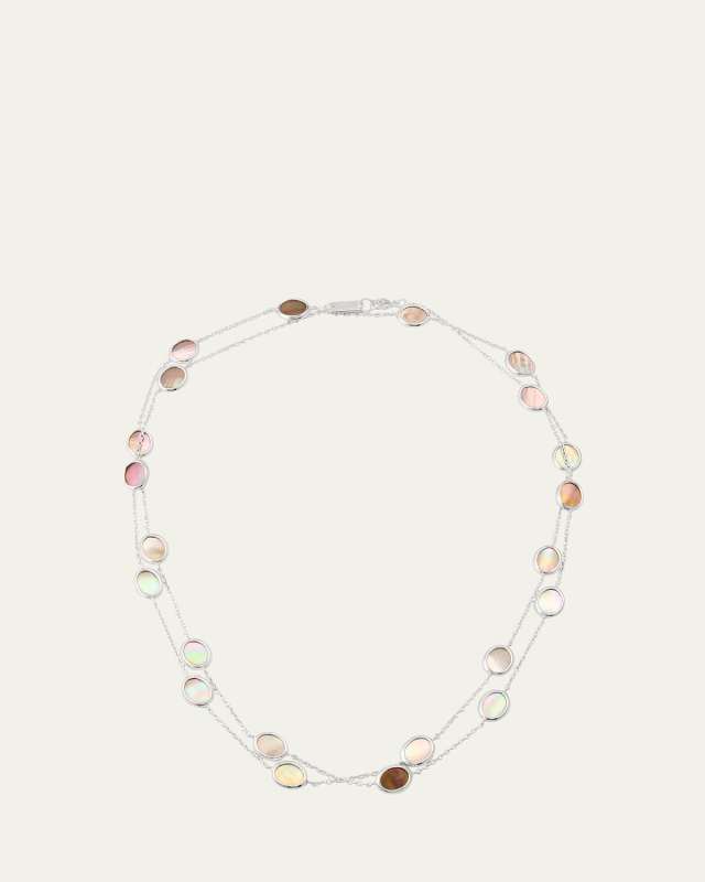 Sterling Silver Polished Rock Candy Long Confetti Necklace