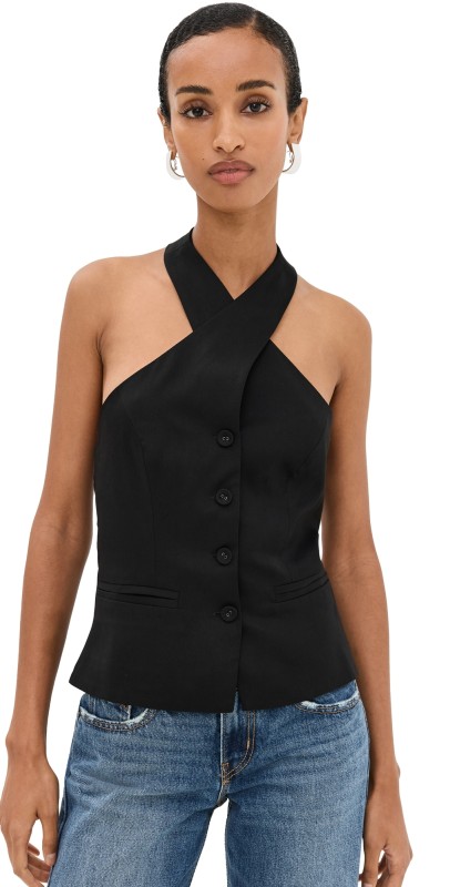 Reformation Tate Top Black