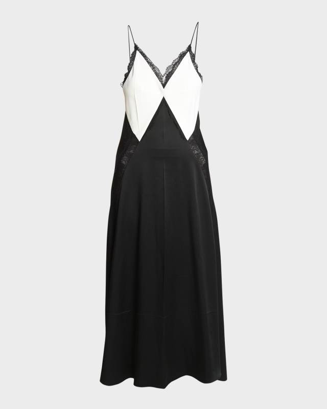 Contrast Cami Dress with Lace Insert Details