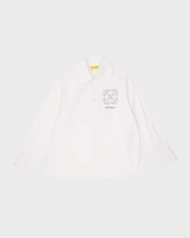Boy's 3D Logo-Print Arrow Graphic Button Down Shirt, Size 4-12