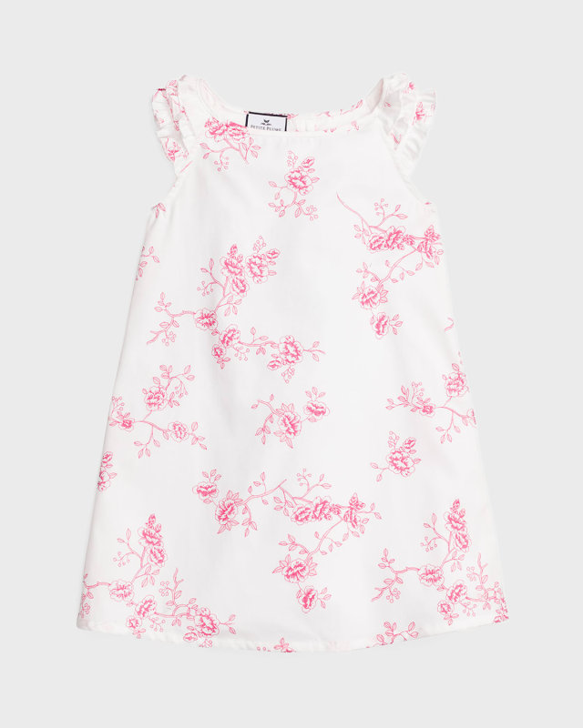 Girl's Amelia English Rose Ruffle Nightgown, Size 6M-14