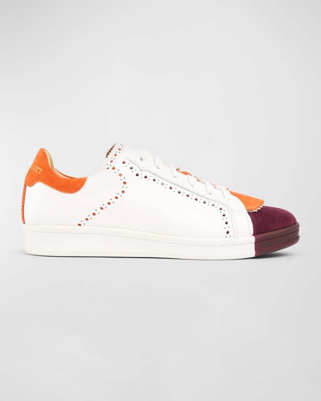 The Elliot Mixed Leather Low-Top Sneakers