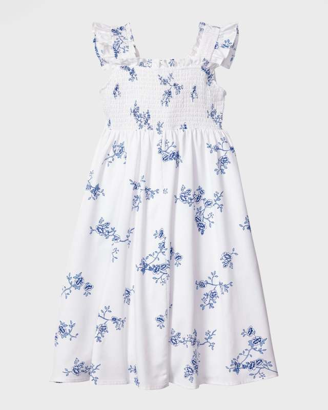 Girl's Margaux Indigo Floral Sun Dress, Size 2-12