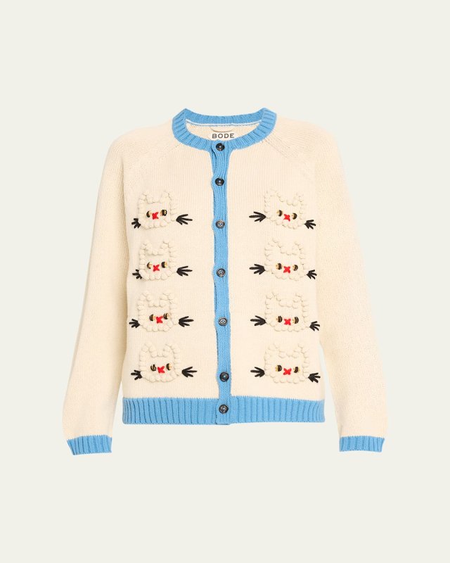 Calico Cat Face Wool Cardigan