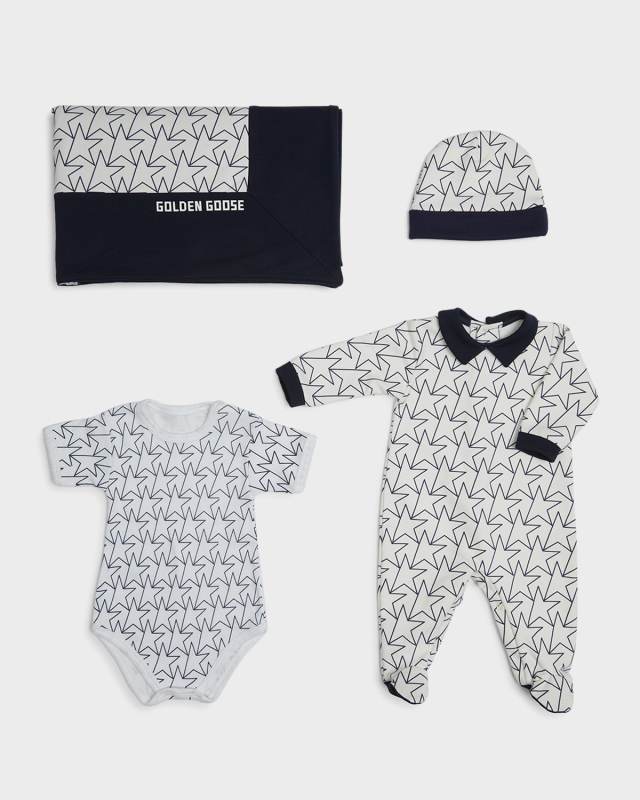 Boy's 4-Piece Star Baby Gift Set, Size Newbor