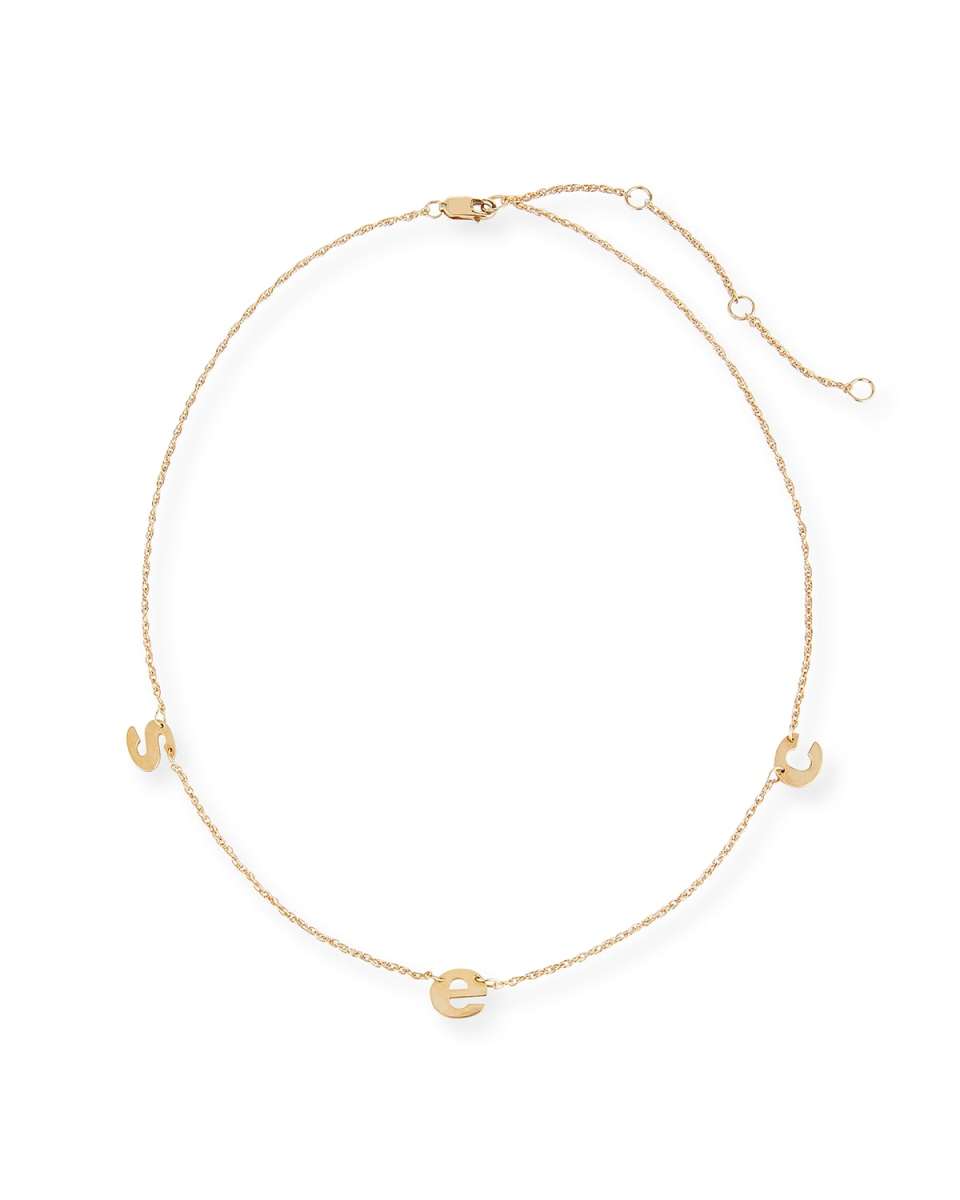 Parker Three Letter Chain Necklace