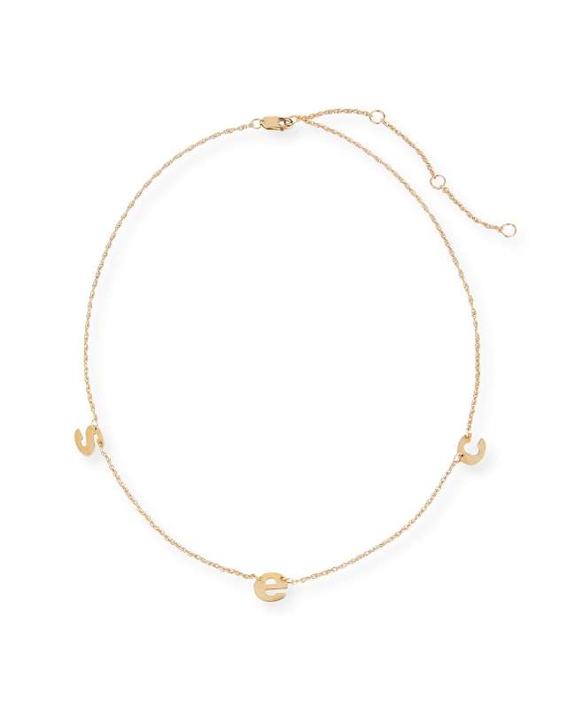 Parker Three Letter Chain Necklace