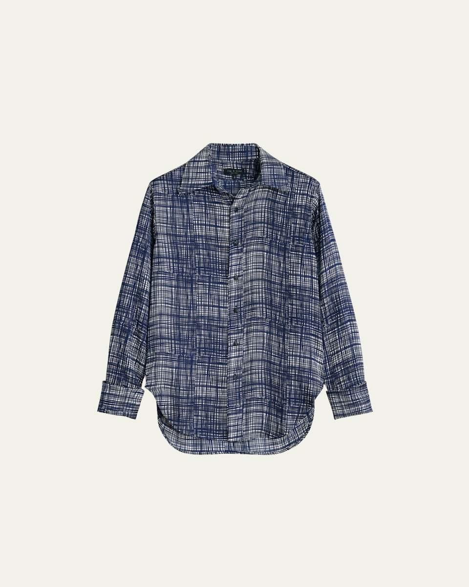 Delphine Printed Button-Front Shirt