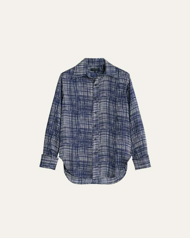 Delphine Printed Button-Front Shirt