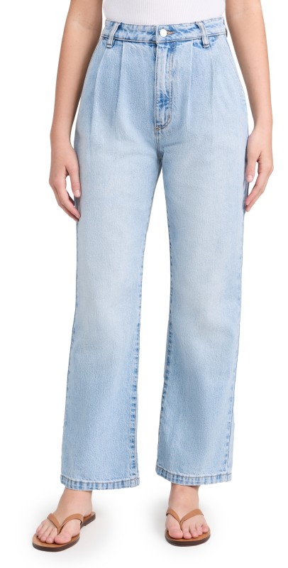 Rolla's Chloe Pleat Denim Jeans Light Blue