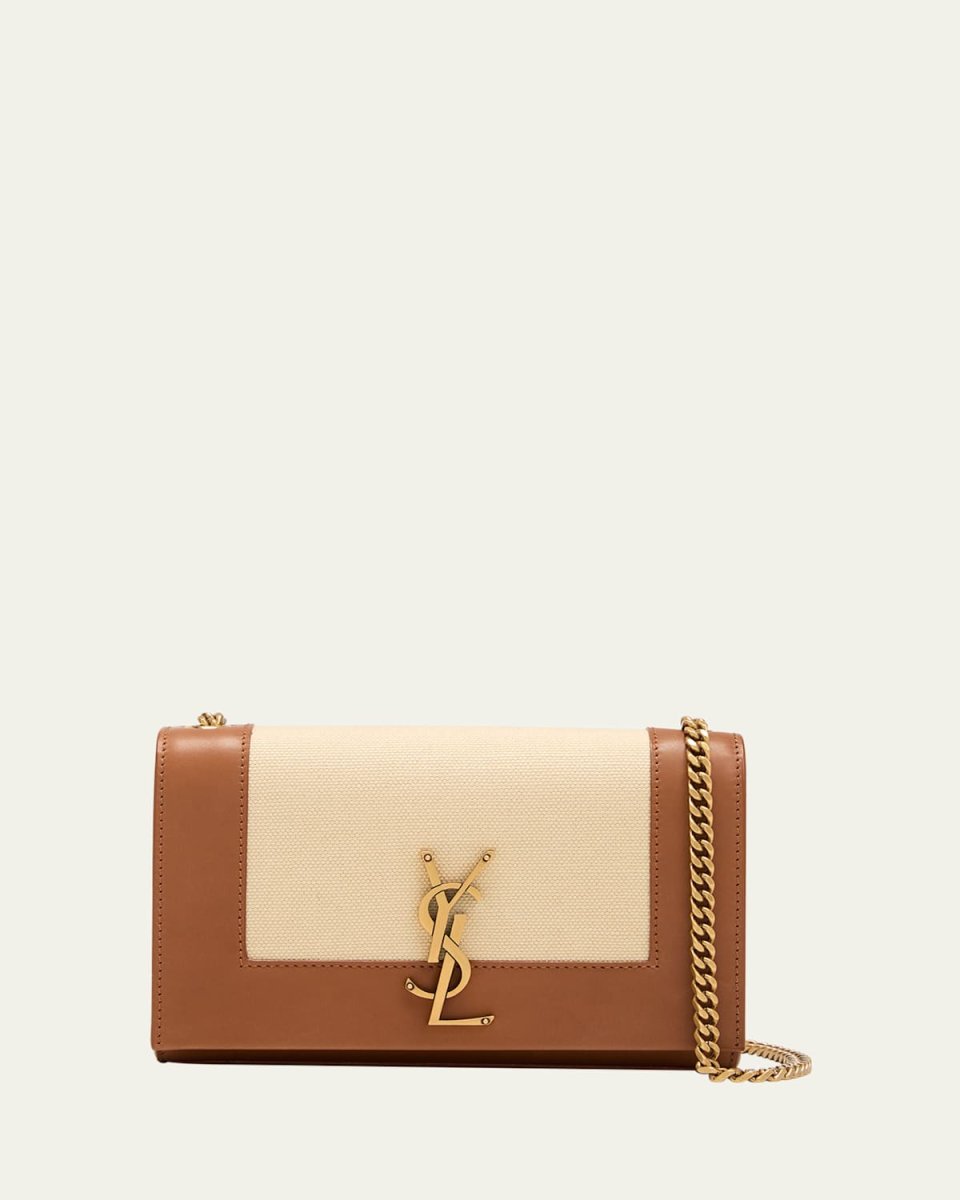 Kate Small YSL Wallet on Chain in Linen and Leather