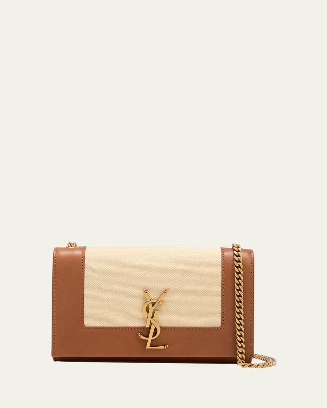 Kate Small YSL Wallet on Chain in Linen and Leather