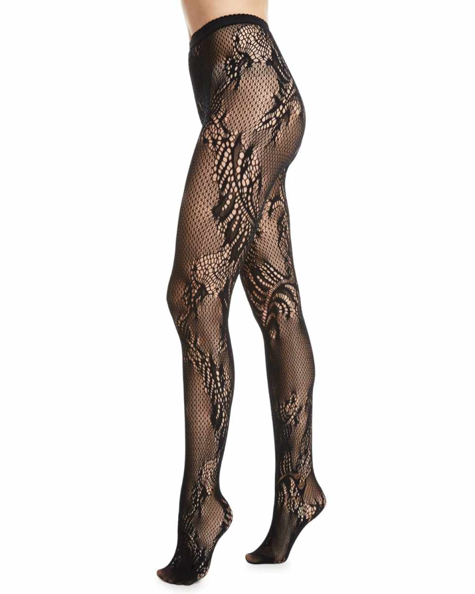 Signature Sheer Feather Lace Net Tights