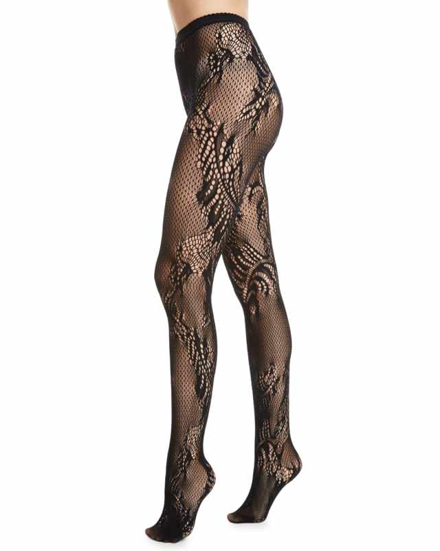 Signature Sheer Feather Lace Net Tights