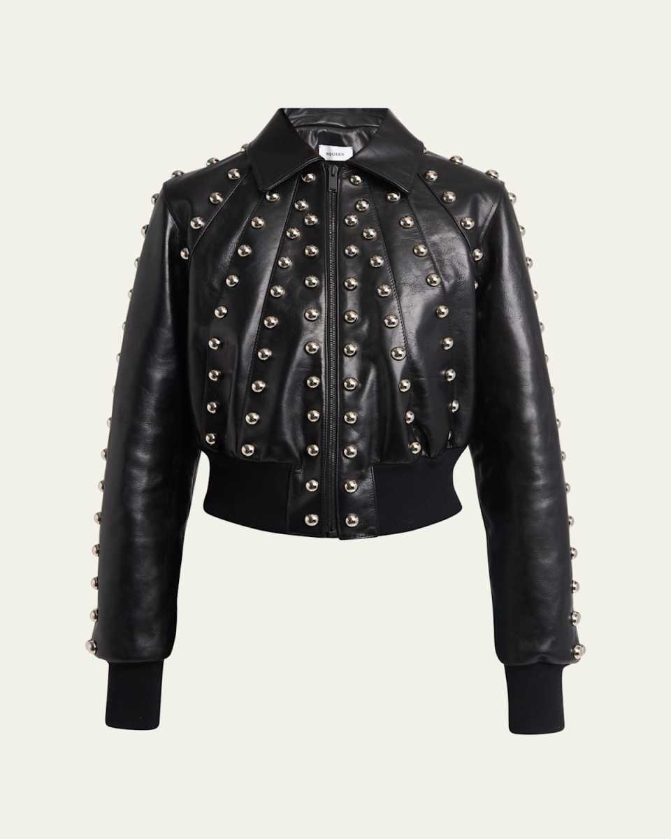 Leather Studded Biker Jacket