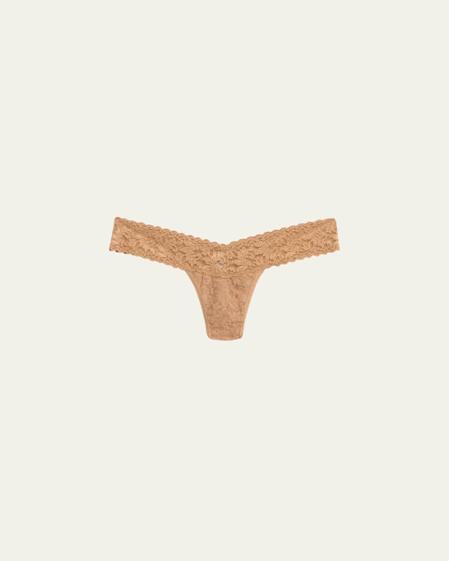 Rolled Low-Rise Lace Thong