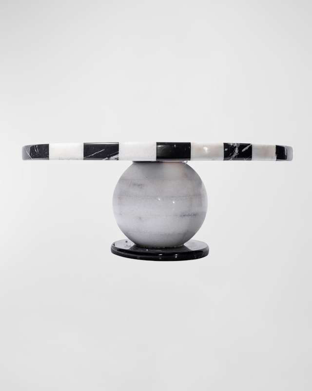 Stripe Cake Stand W/ Disco Ball Base