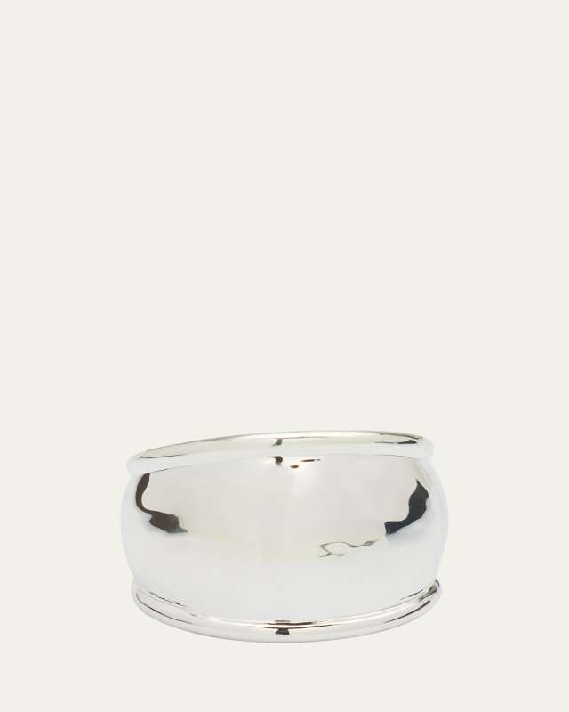 Crinkle Hammered Dome Ring in Sterling Silver