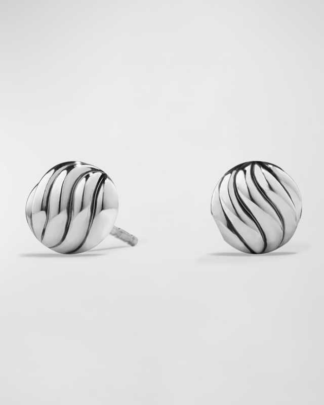 Sculpted Cable Stud Earrings in Sterling Silver