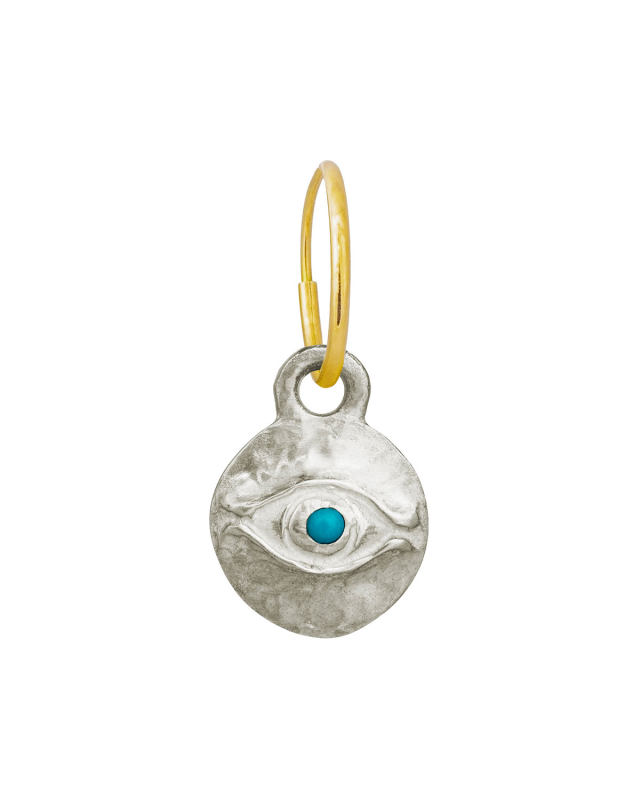 Medium Eye of Horus Single Earring with Turquoise