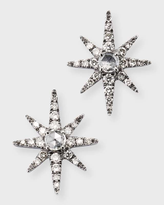 Black Starburst Stud Earrings