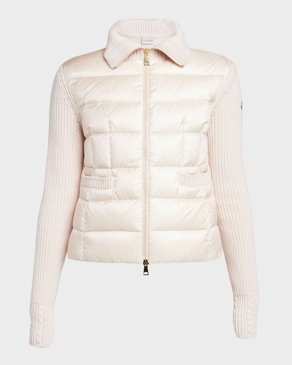 Quilted Down Knit Cardigan