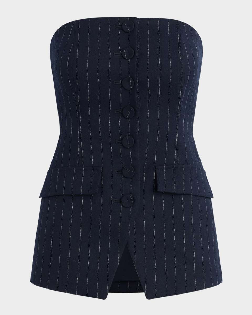 The Phoebe Pinstripe Bustier Top