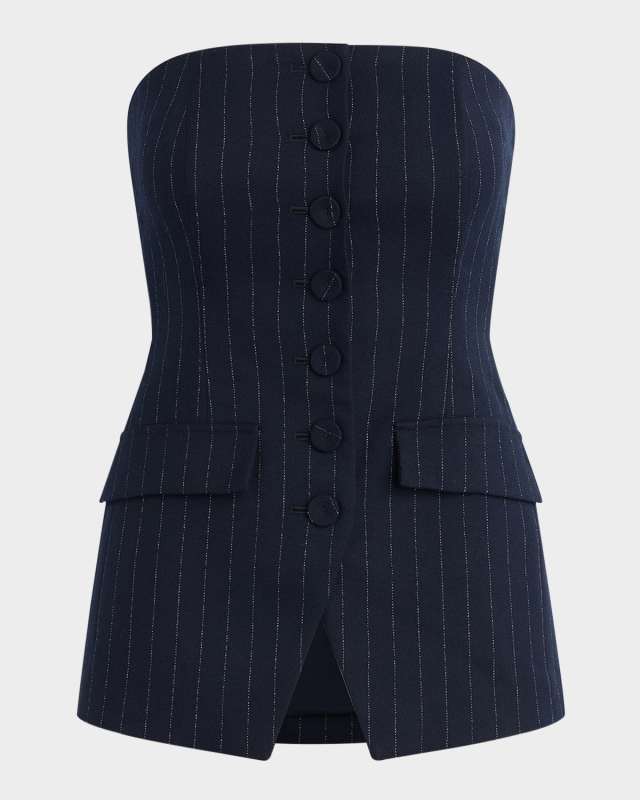 The Phoebe Pinstripe Bustier Top