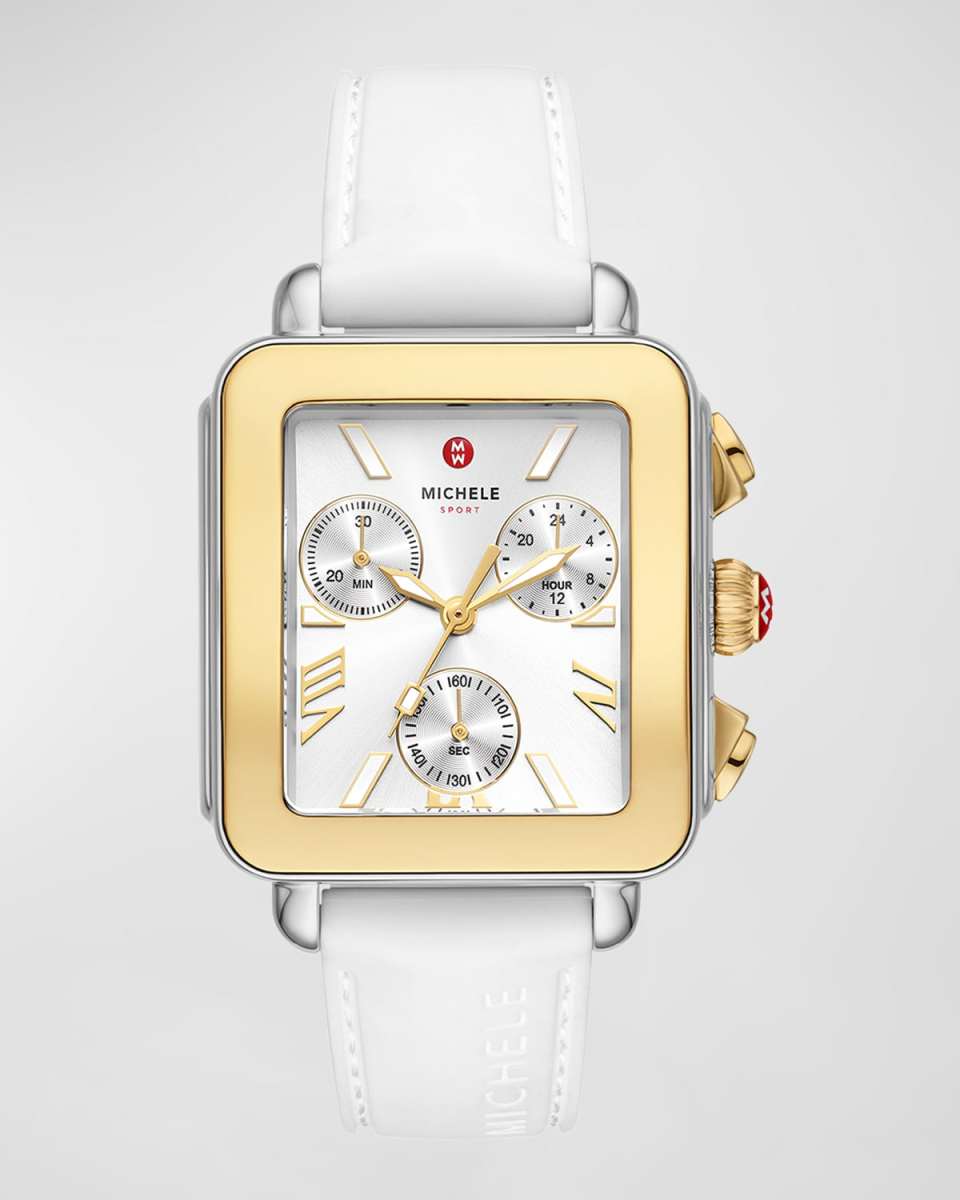 Deco Sport Two Tone Chronograph Watch in White