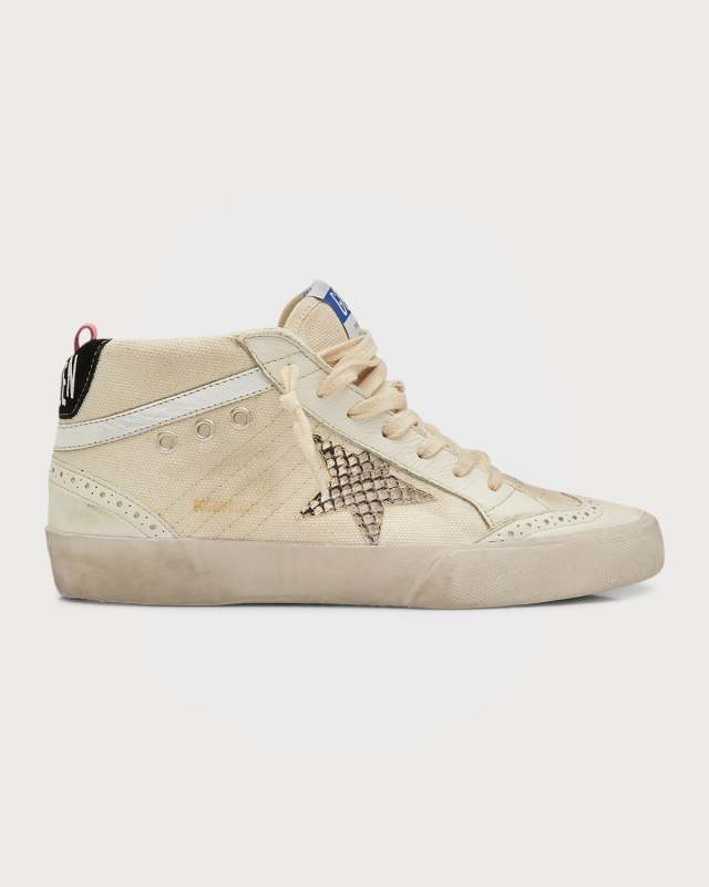 Mid Star Canvas Wing-Tip Sneakers