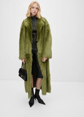 MANGO 100% fur-effect long coat