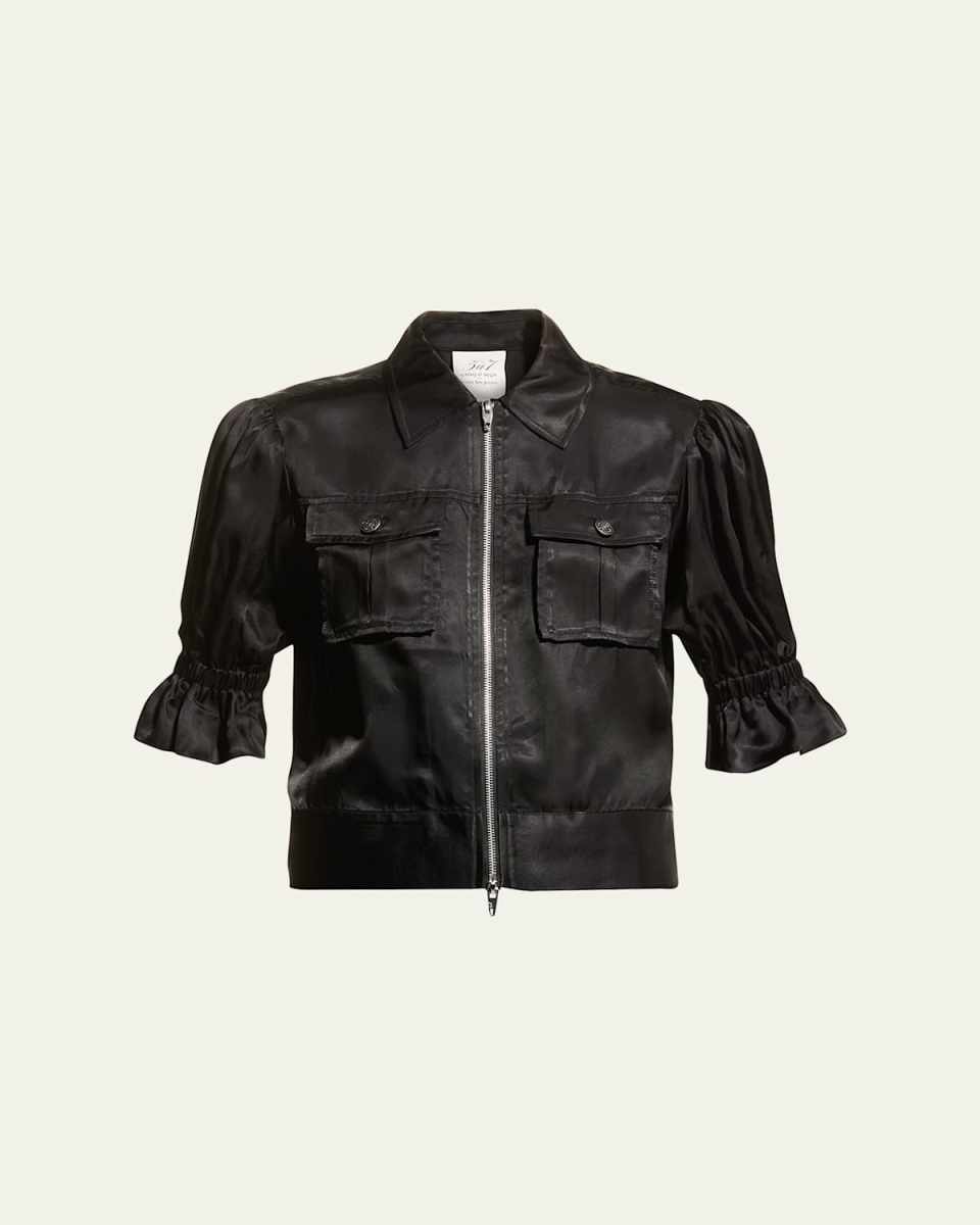 Holly Short-Sleeve Sateen Jacket