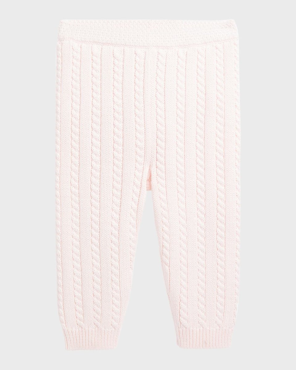 Girl's Organic Cotton Cable-Knit Sweater Pants, Size 3