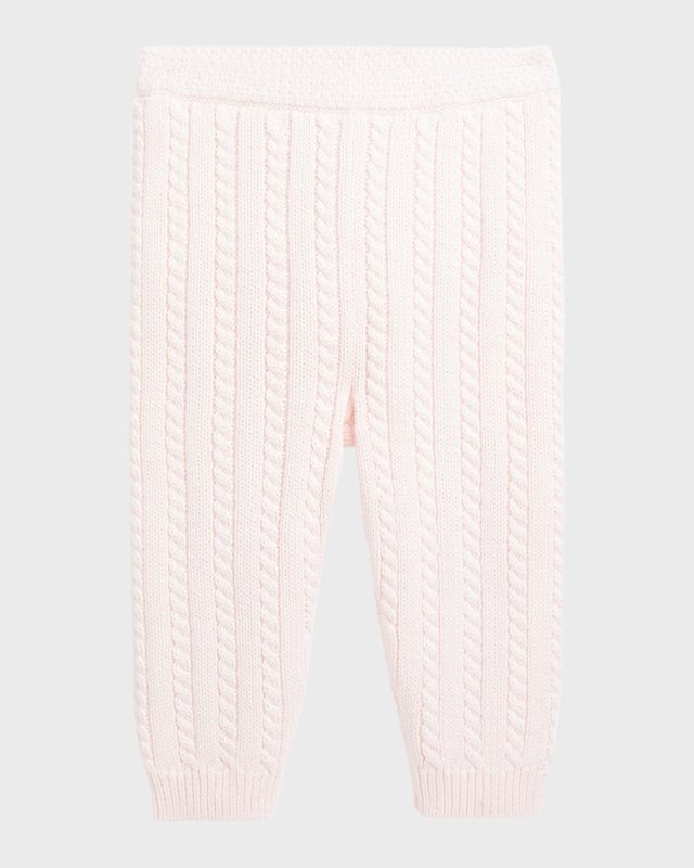 Girl's Organic Cotton Cable-Knit Sweater Pants, Size 3