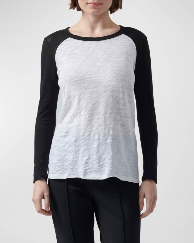 Slub Jersey Destroyed Wash Baseball Tee