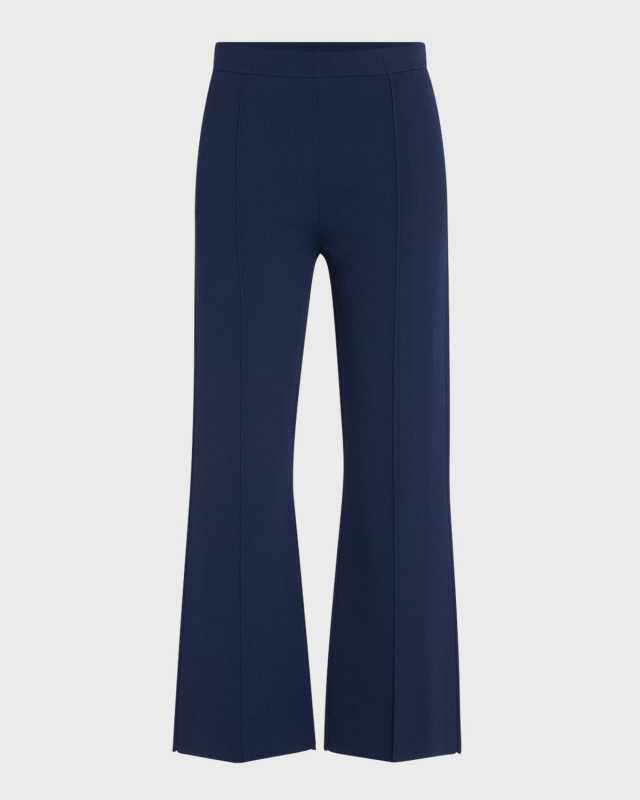 Compact Crepe Cropped Flare Pants