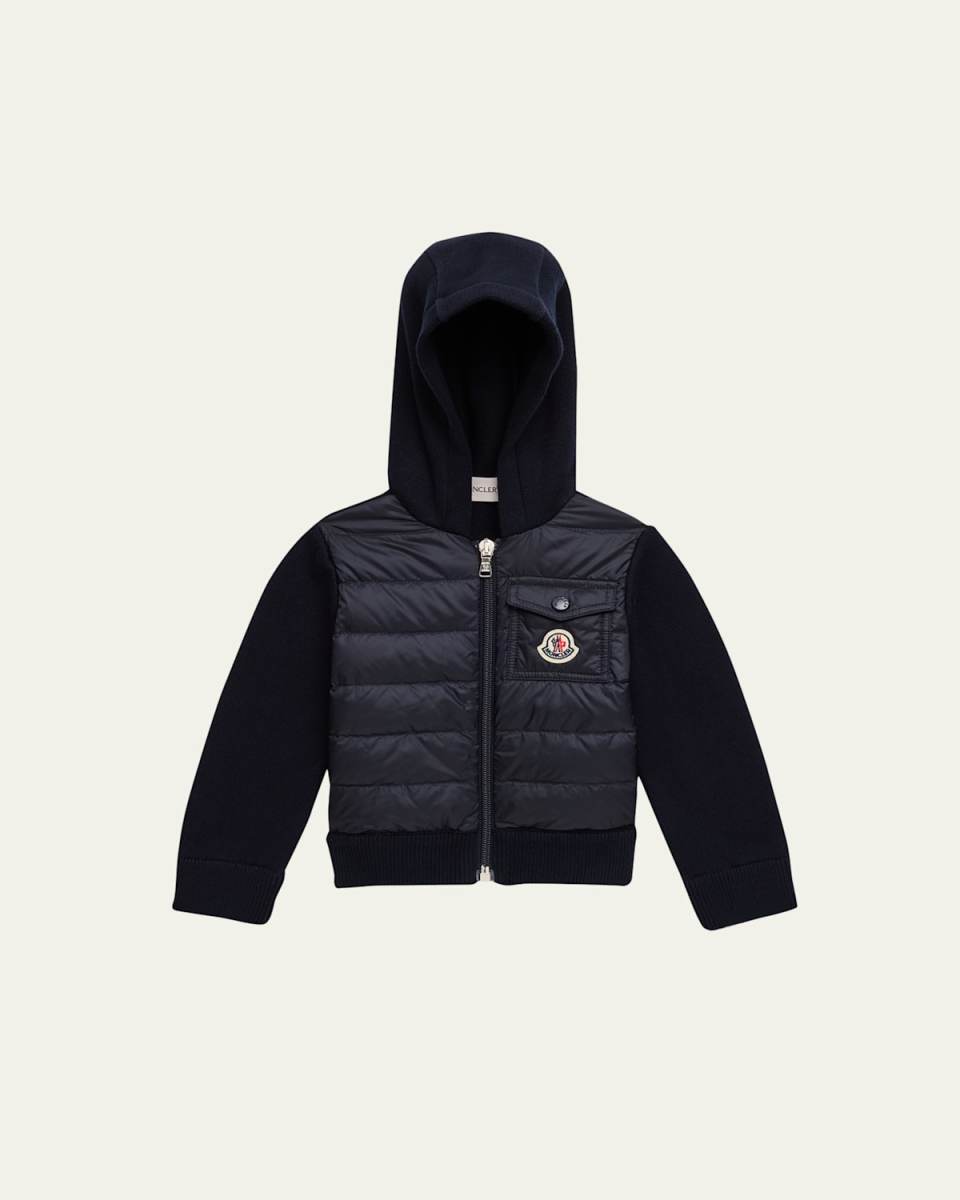 Boy's Logo Printed Hooded Cardigan, Size 3M-3