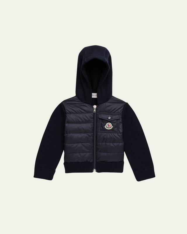 Boy's Logo Printed Hooded Cardigan, Size 3M-3