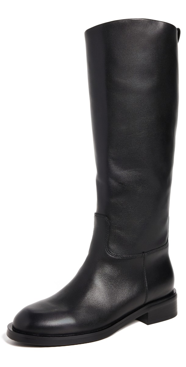 Black Suede Studio Pace Riding Boots Black