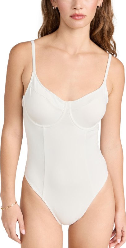 Good American Good Compression Show Up One Piece White001