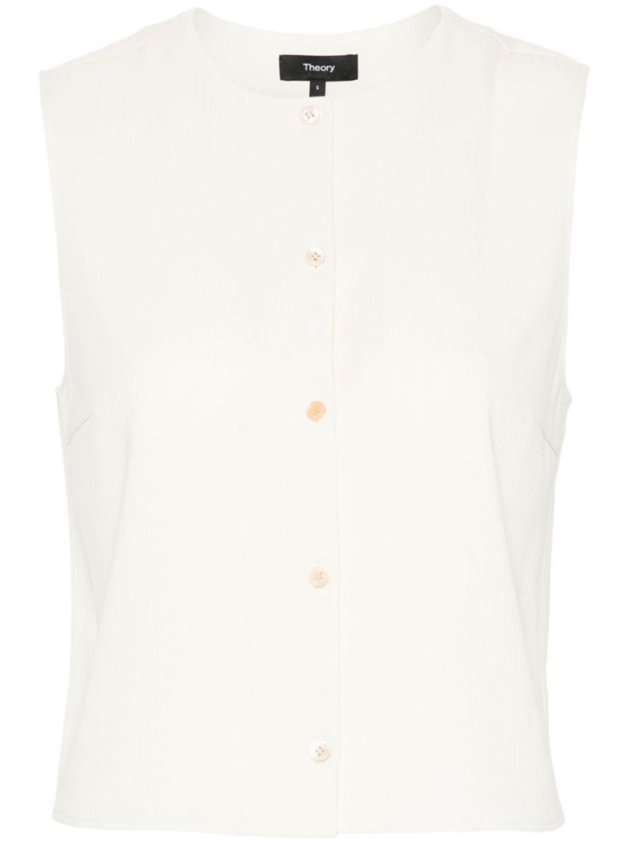 round-neck crepe top
