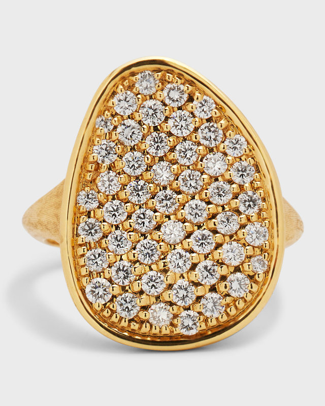 Lunaria Yellow Gold Ring with Diamonds - Size 7