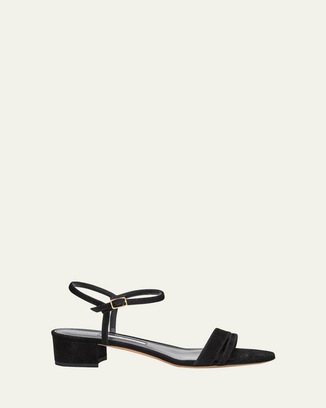 Simple Metallic Ankle-Strap Sandals