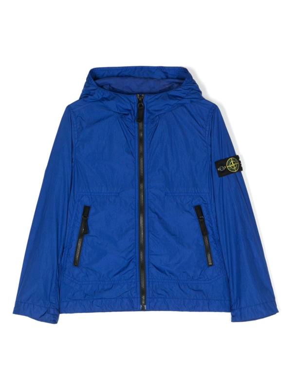 Compass-motif hooded jacket