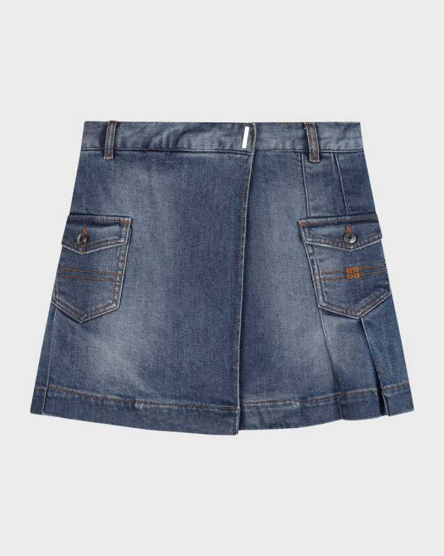 Girl's Pleated Denim Skirt, Size 8-14
