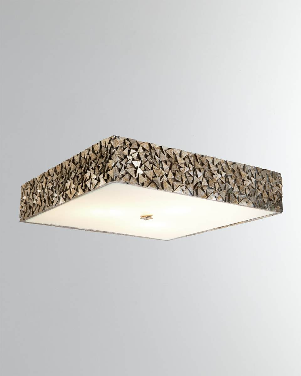 Mosaic 3-Light Square Flush Mount, 20"