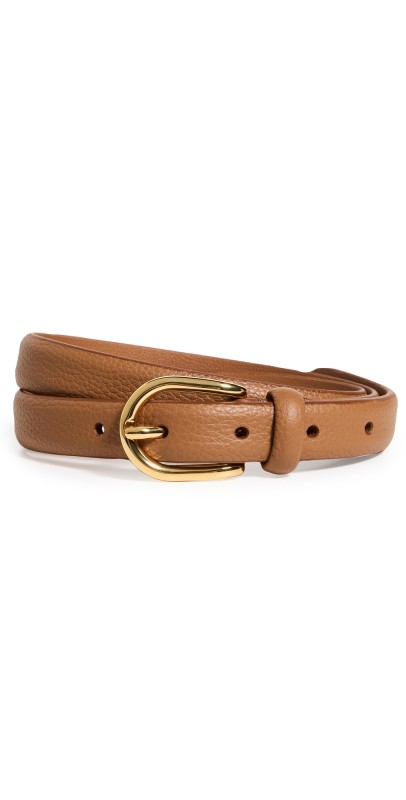Anderson's Skinny Soft Grained Leather Belt Brown