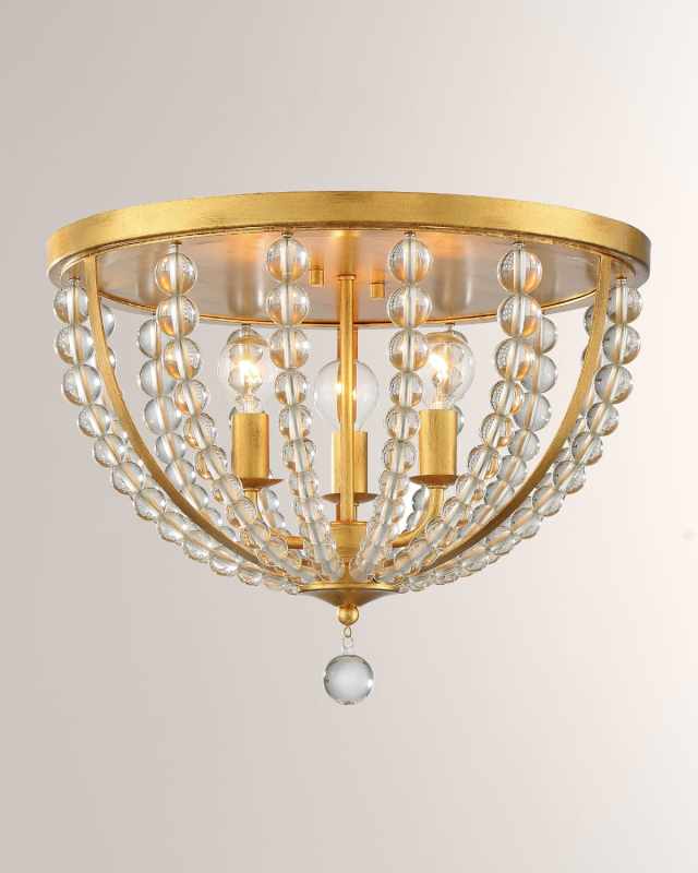 Roxy 3-Light Antique Gold Ceiling Mount